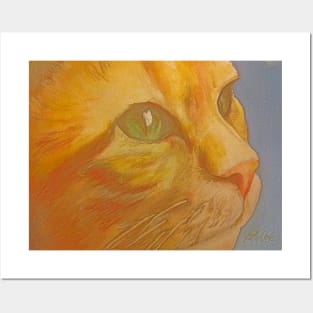 Ginger Cat (Van Gogh Style) Posters and Art